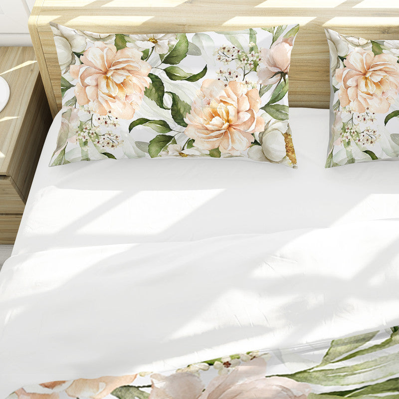 Peach Pearl Flower Tone Duvet Cover Set by Mark van Vuuren