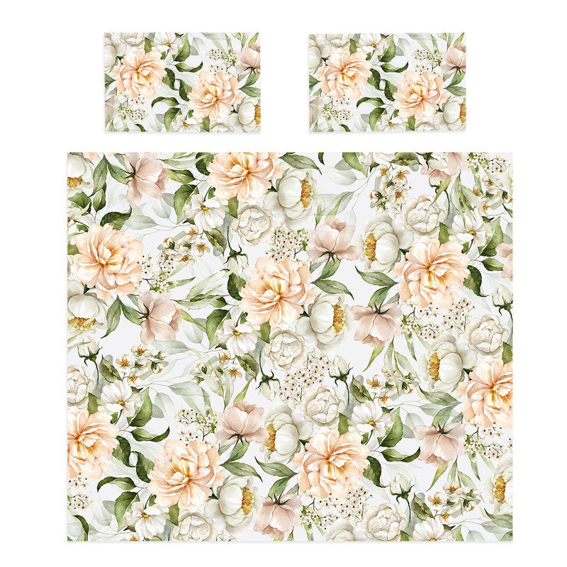 Peach Pearl Flower Tone Duvet Cover Set by Mark van Vuuren