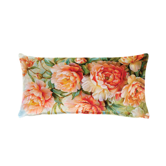 Peach Peonies Oblong Luxury Scatter