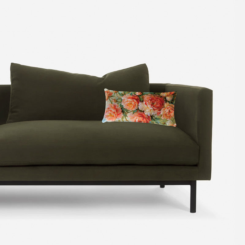 Peach Peonies Oblong Luxury Scatter