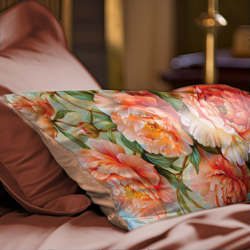Peach Peonies Oblong Luxury Scatter