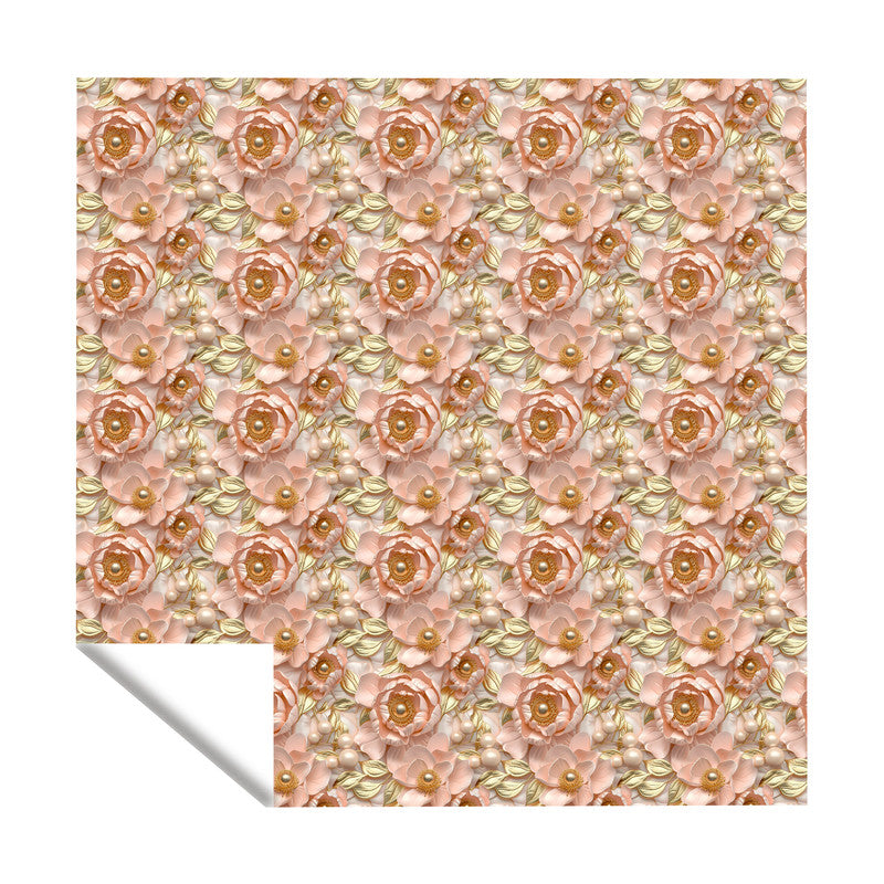 Peach Peonies Square Tablecloth