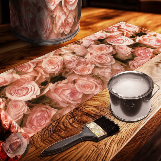 Peach Roses Drum Decoupage