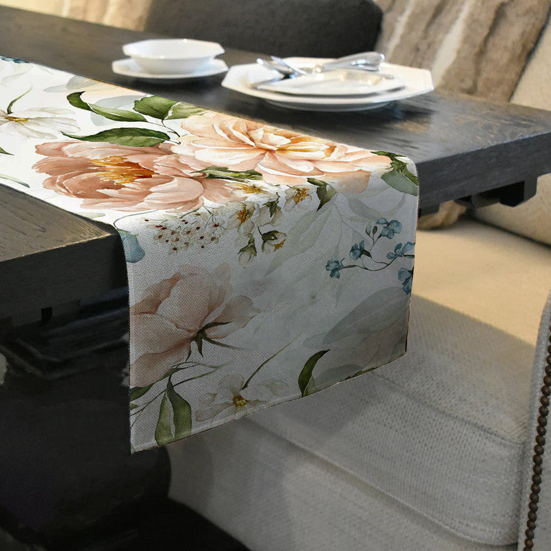 Peach Tone Flowers Table Runner by Mark van Vuuren