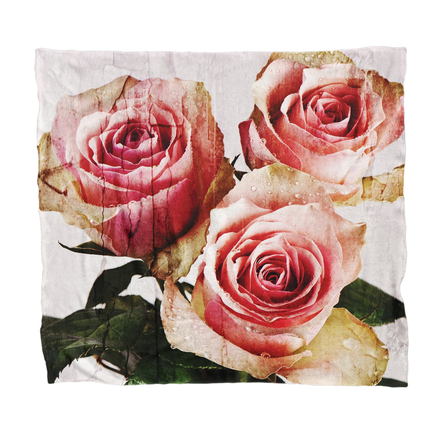 Peach Roses Light Weight Fleece Blanket
