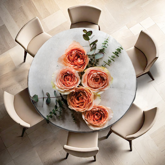 Peach Rose Round Tablecloth