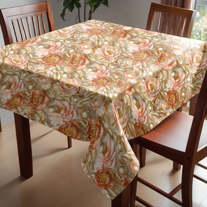 Peachy Peonies Square Tablecloth