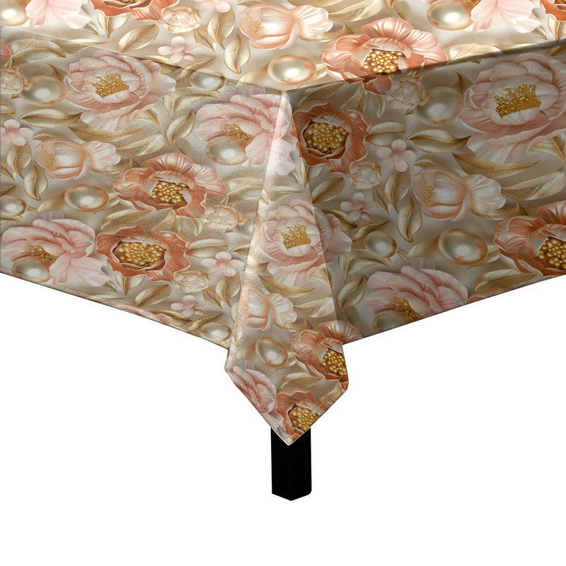 Peachy Peonies Square Tablecloth