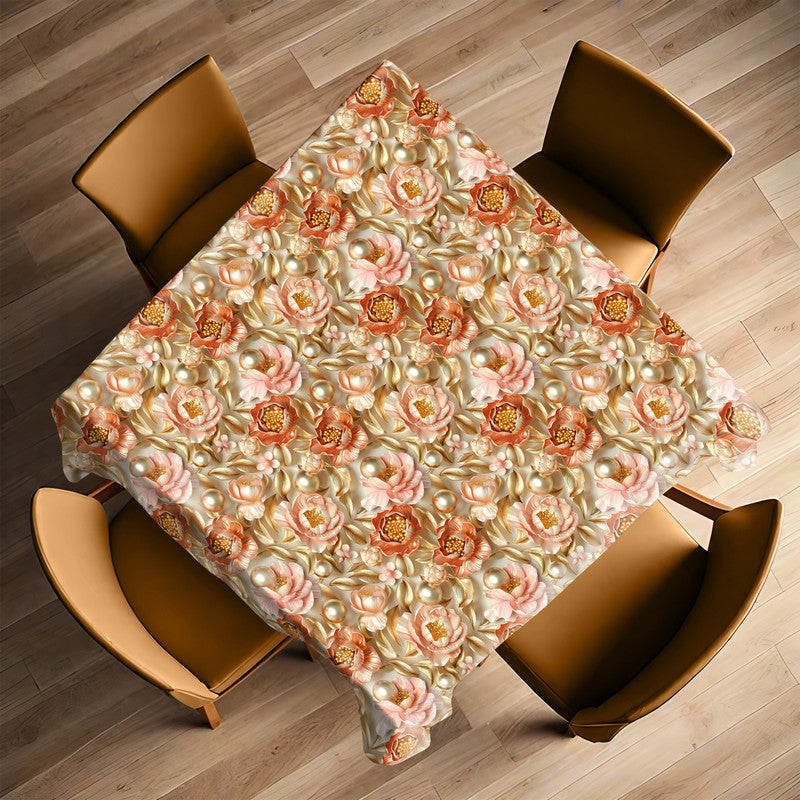 Peachy Peonies Square Tablecloth