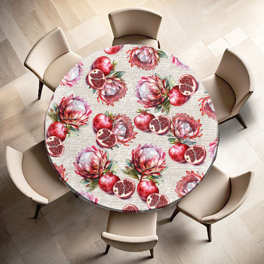Peachy Hydrangeas Round Tablecloth by Mark van Vuuren