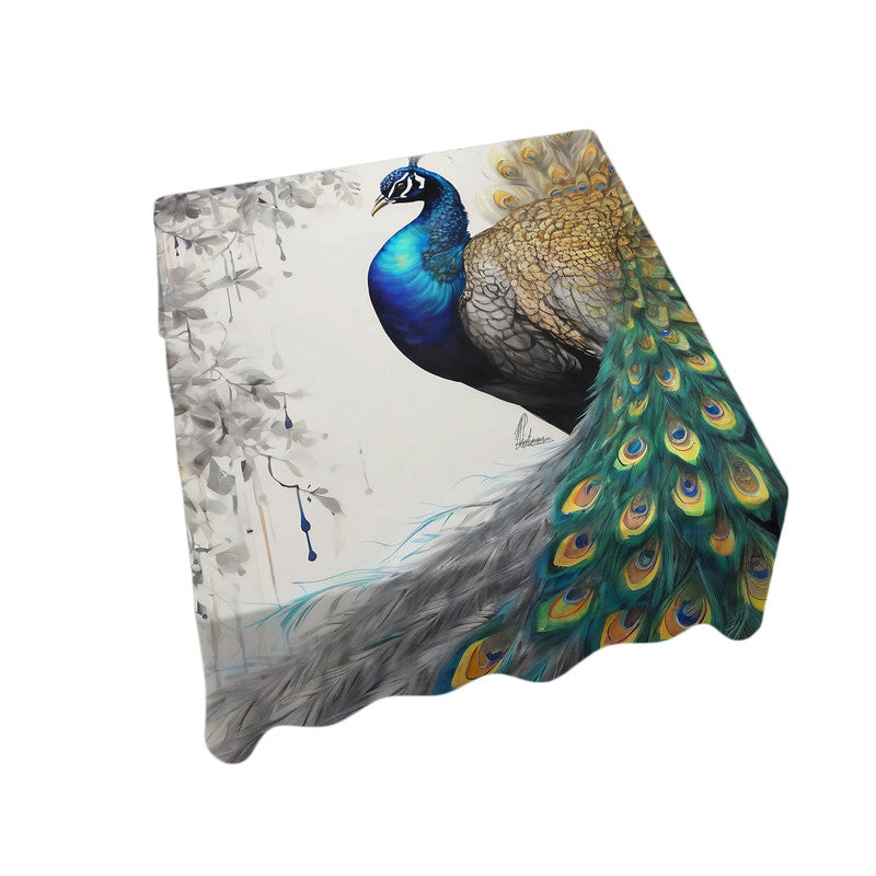 Peacock s Eclipsed Plumage Square Tablecloth By Nathan Pieterse