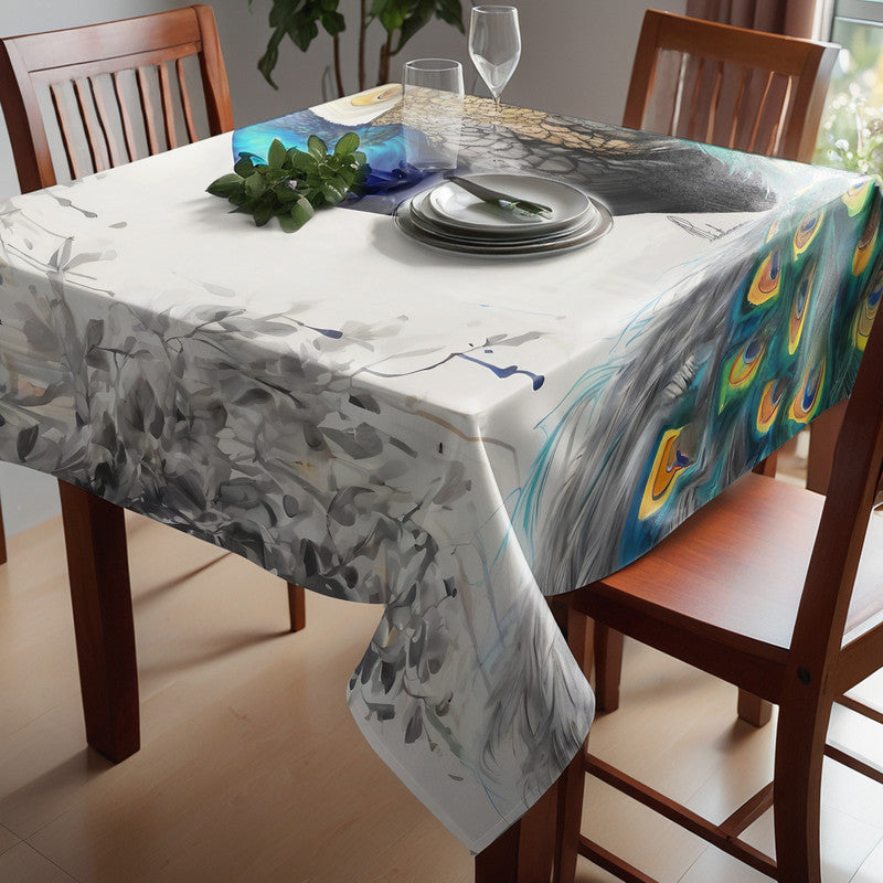 Peacock s Eclipsed Plumage Square Tablecloth By Nathan Pieterse