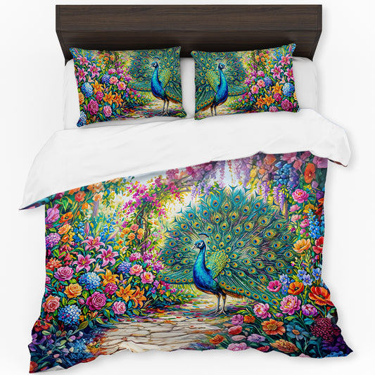 Peacock Garden Duvet Cover Set