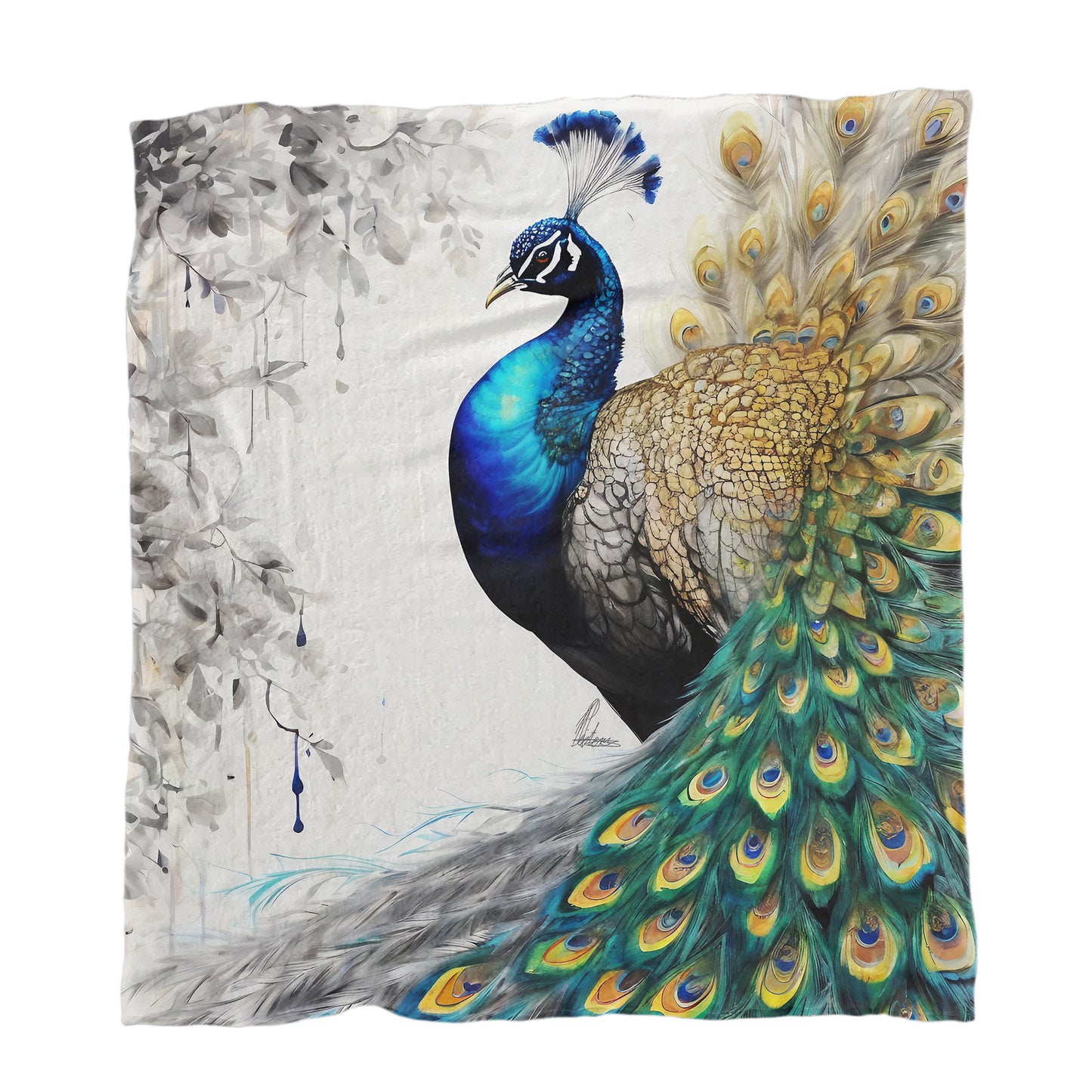Peacock's Eclipsed Plumage Light Weight Fleece Blanket by Nathan Pieterse