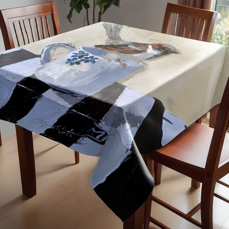 Peep in a Teacup Square Tablecloth by Juanette Menderoi