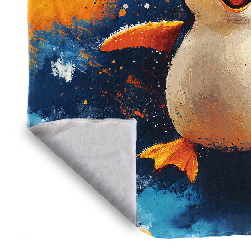 Penguin Light Weight Fleece Blanket by Wikus Schalkwyk