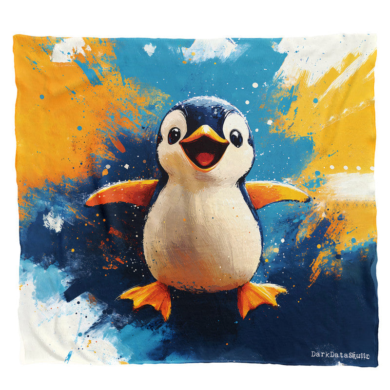 Penguin Light Weight Fleece Blanket by Wikus Schalkwyk