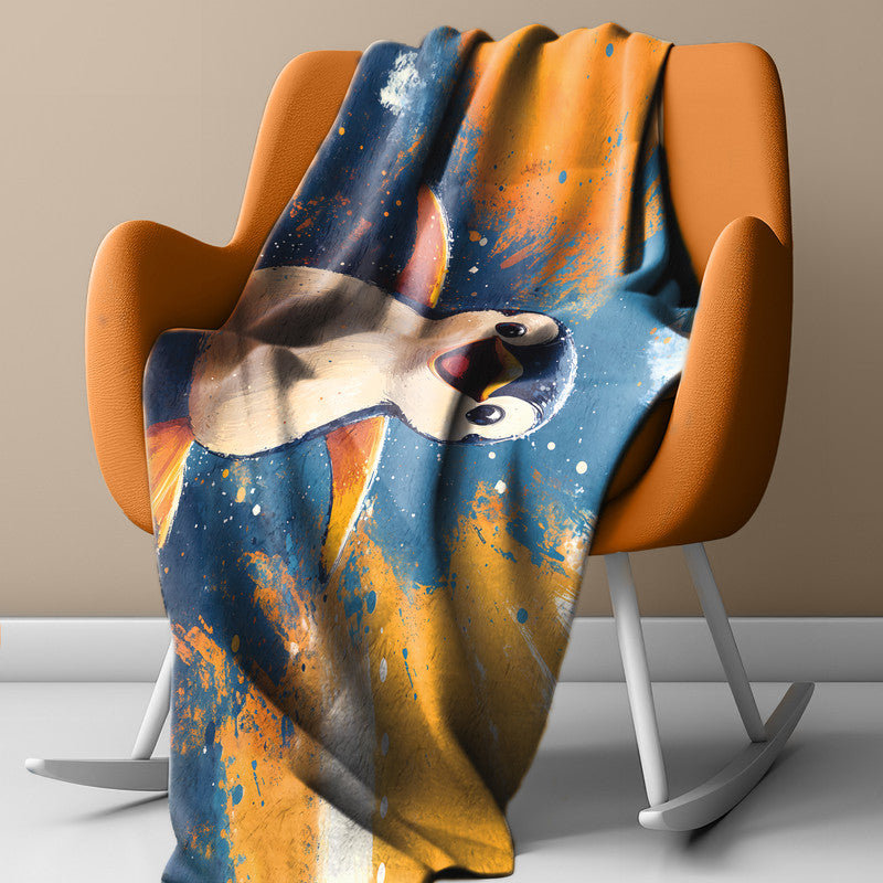 Penguin Light Weight Fleece Blanket by Wikus Schalkwyk