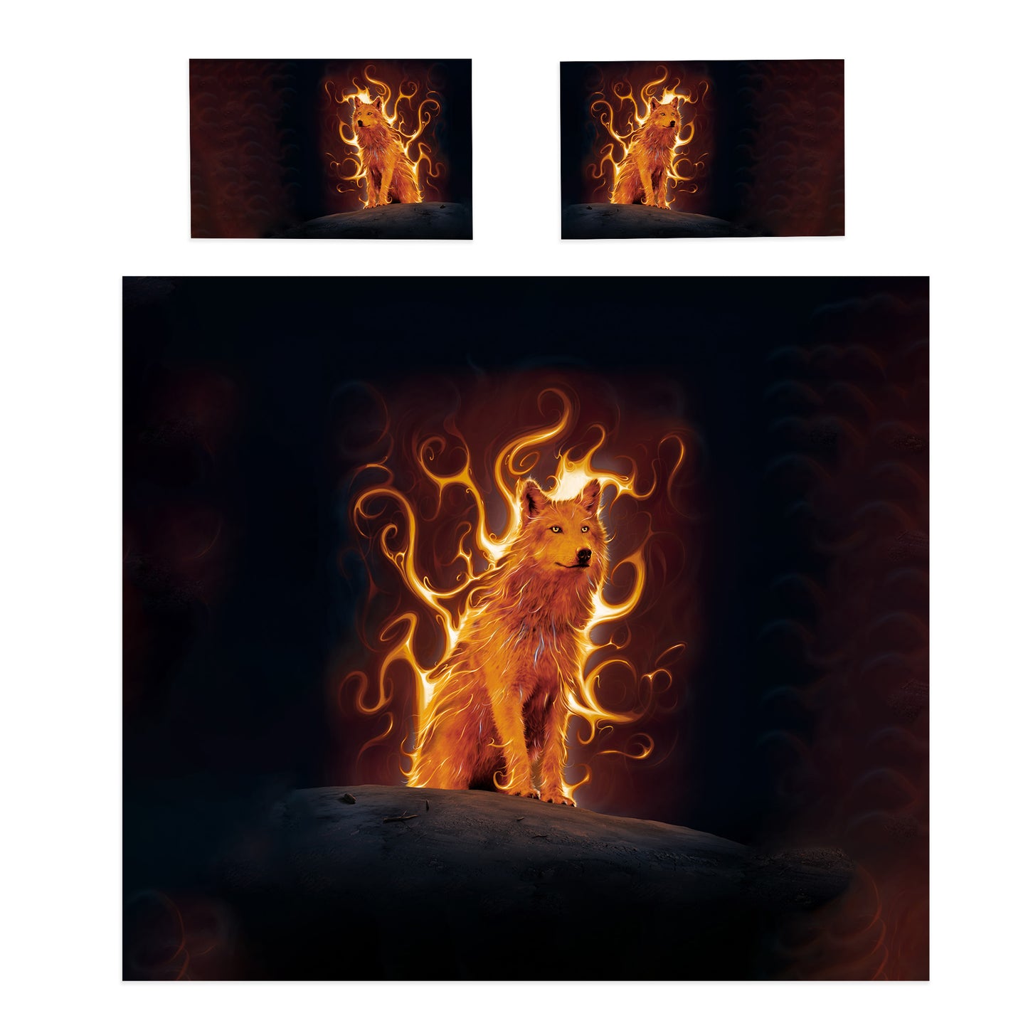 Phoenix Wolf Duvet Cover Set By Vincent Hie
