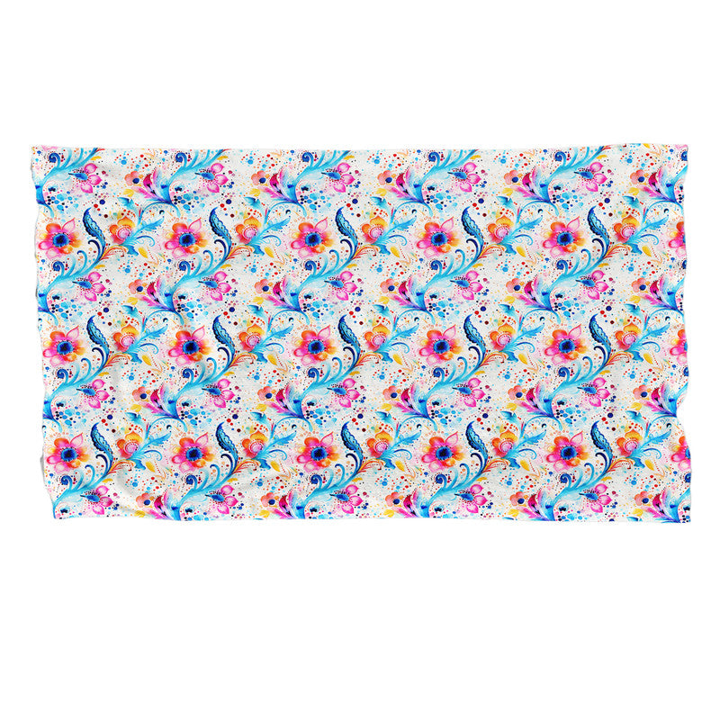 Pink And Blue Light Bed Throw