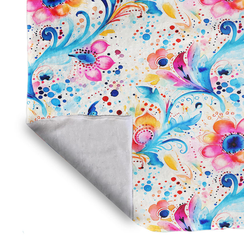 Pink And Blue Light Bed Throw