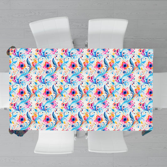 Pink And Blue Rectangle Tablecloth