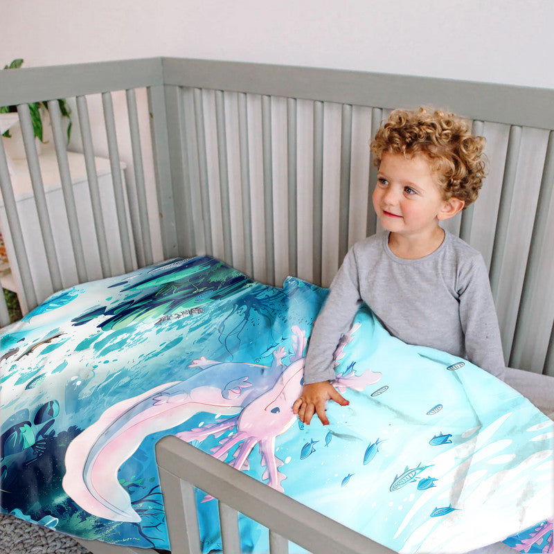 Pink Baby Axolotl Cot Set