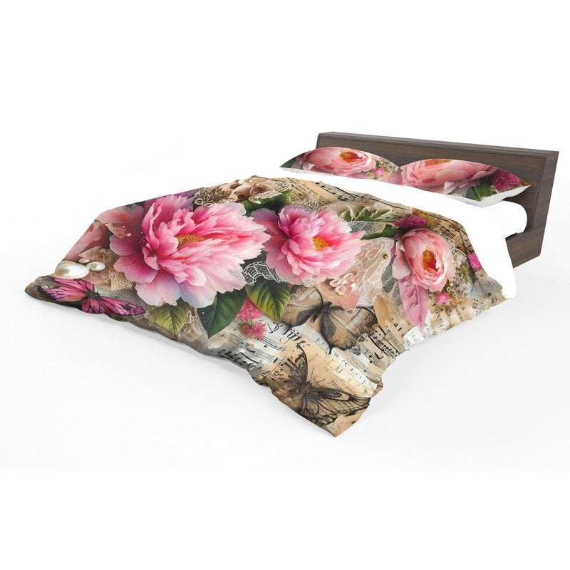Pink Blush Ink Petal Duvet Cover Set