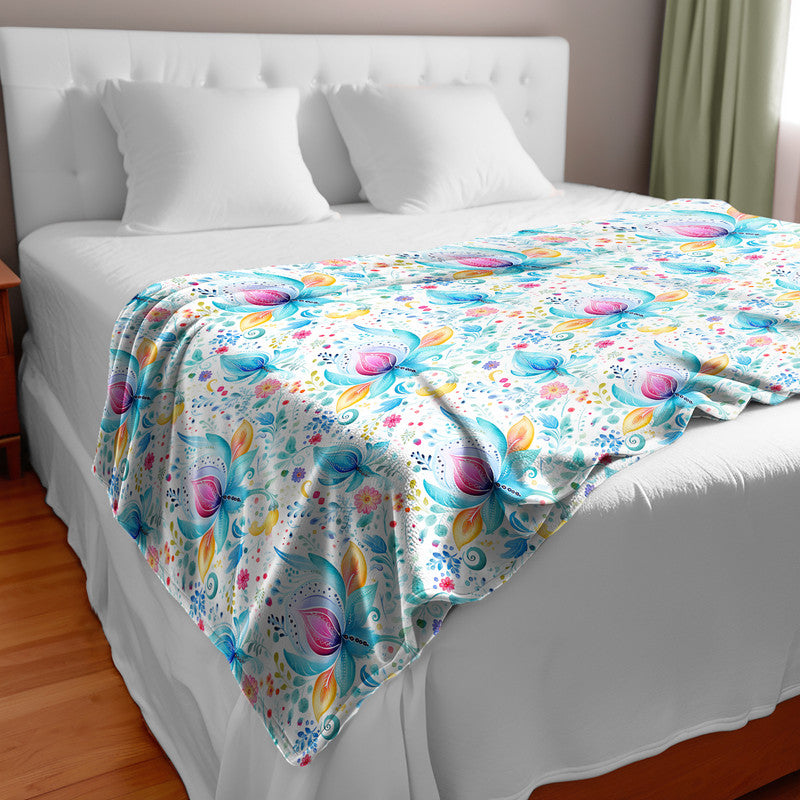 Pink Buds Light Bed Throw