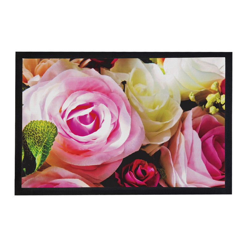 Pink Floral Door Mat