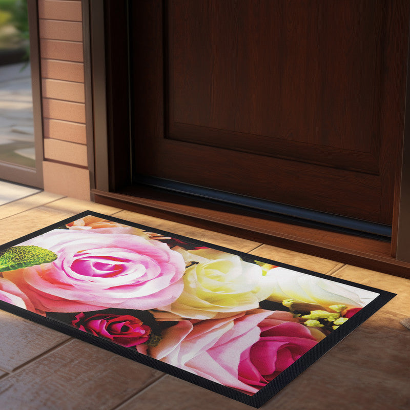 Pink Floral Door Mat