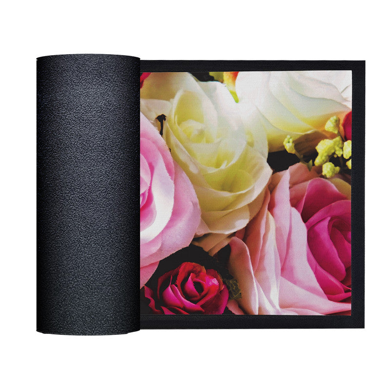 Pink Floral Door Mat