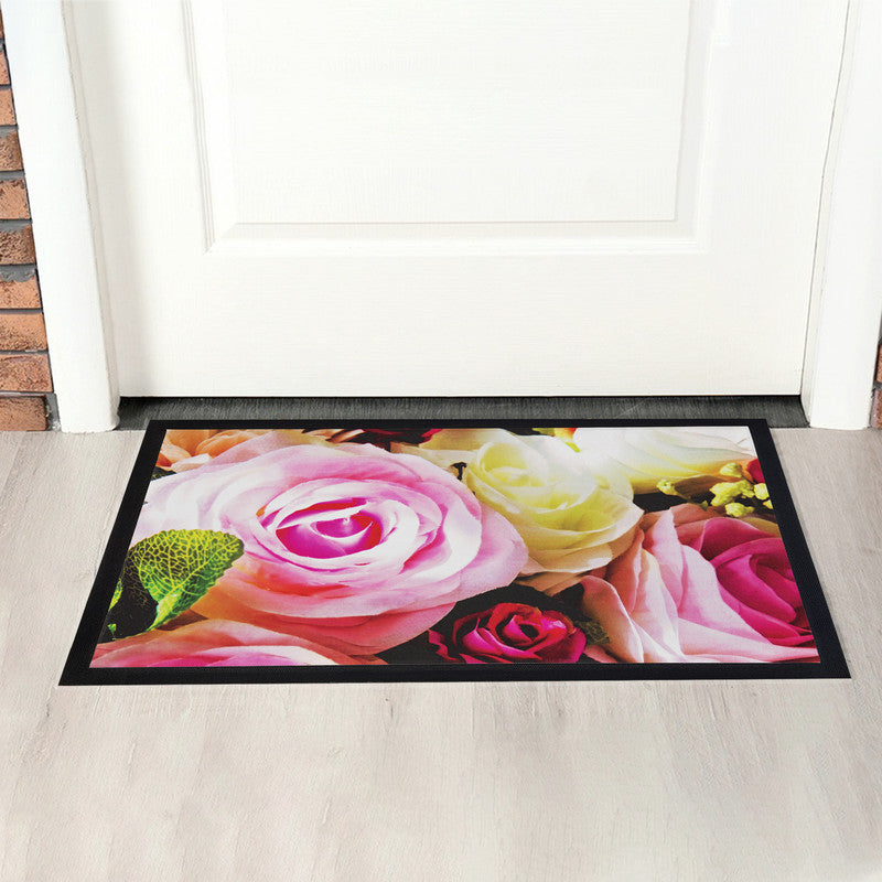 Pink Floral Door Mat