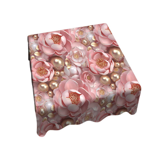 Pink Floral Square Tablecloth
