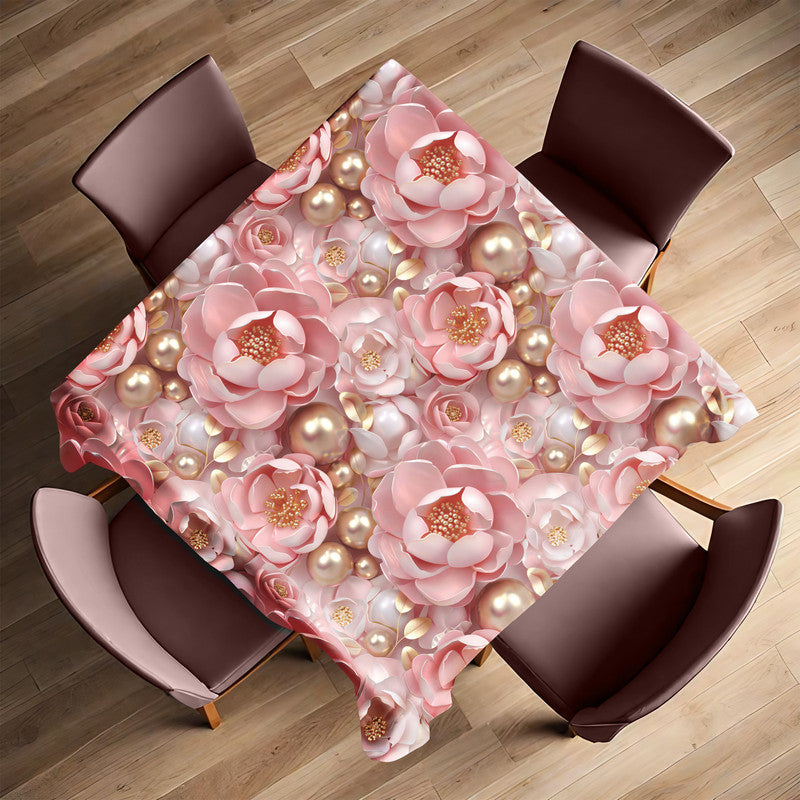 Pink Floral Square Tablecloth