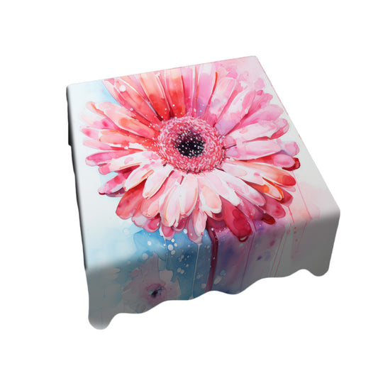 Pink Painted Gerbera Square Tablecloth