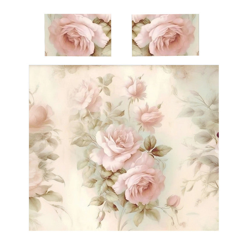 Pink Roses Fade Duvet Cover Set