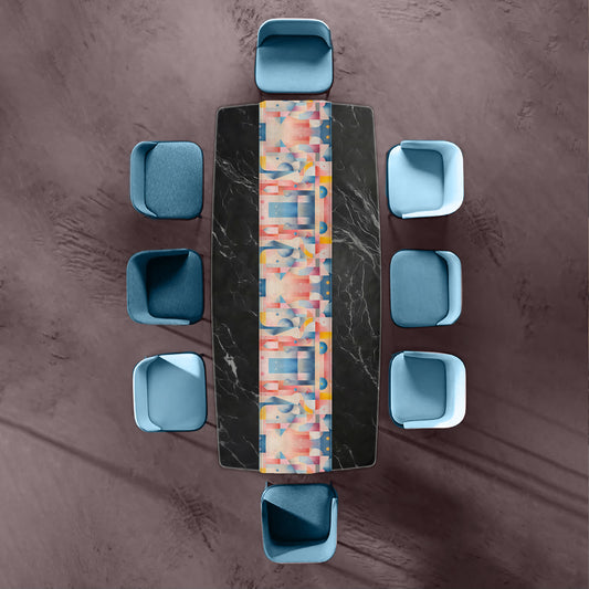 Pink Abstract Shapes Table Runner