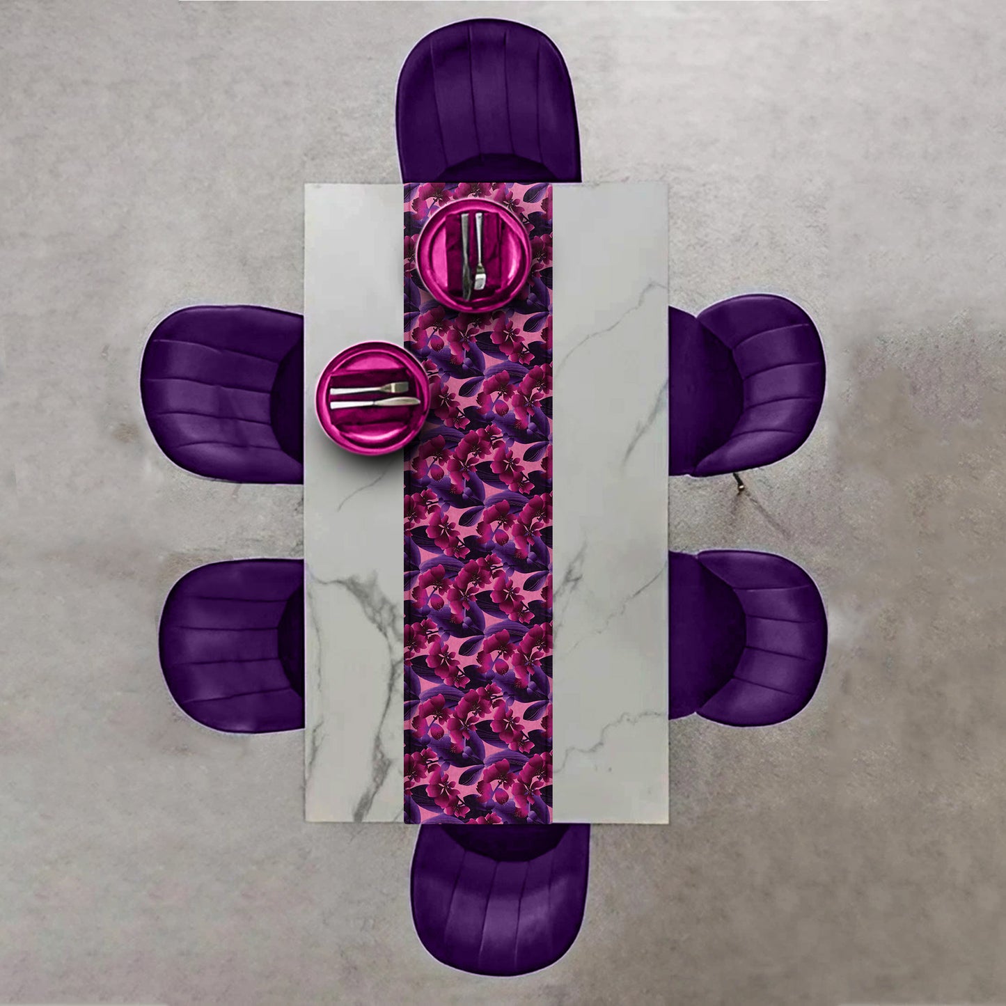 Pink and Purple Orchid Table Runner