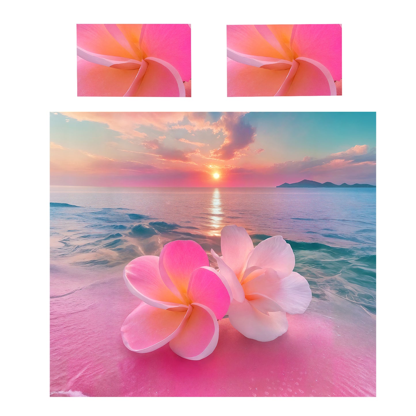 Pink Beach Blossom Dream Duvet Cover Set