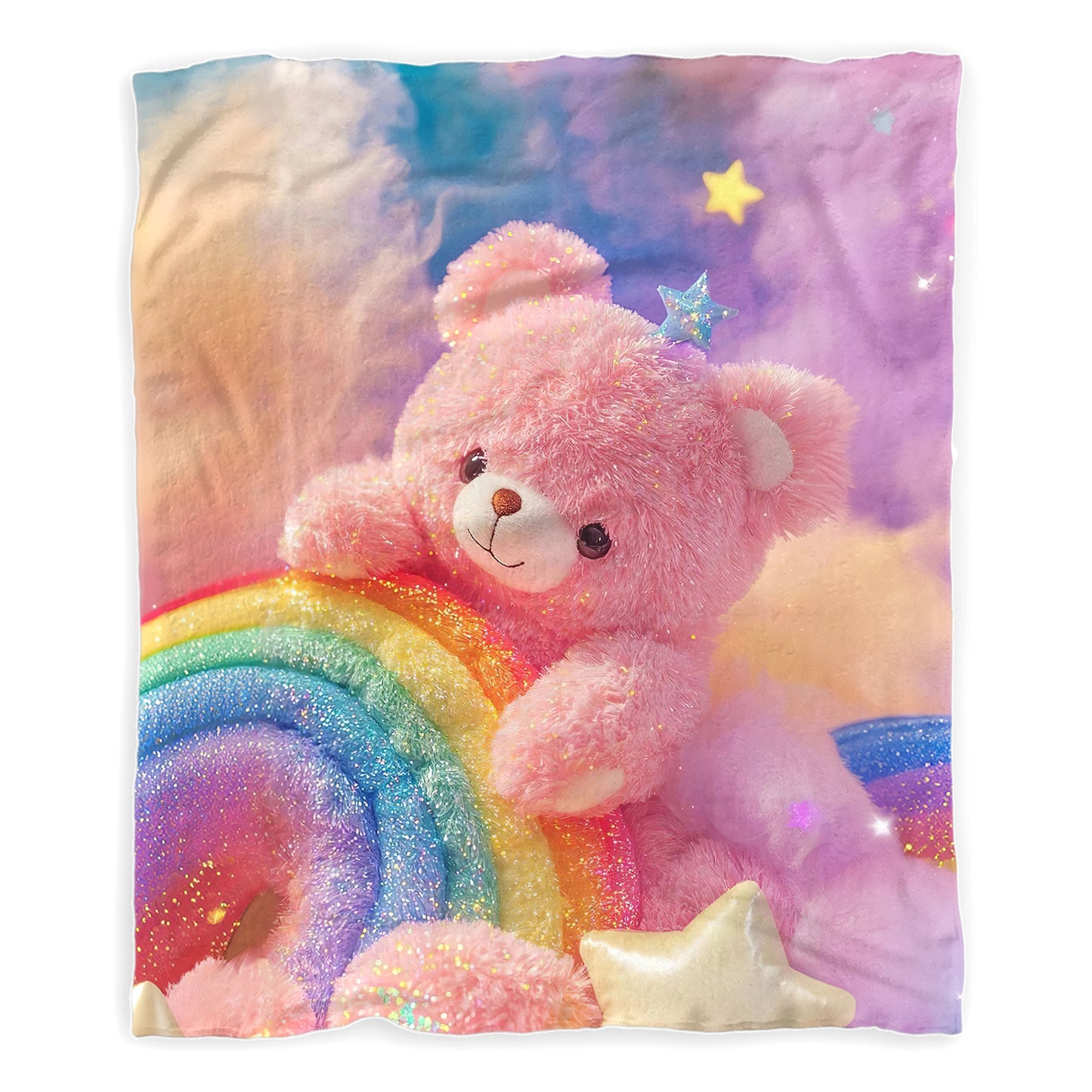 Pink Bear Hugs Minky Blanket