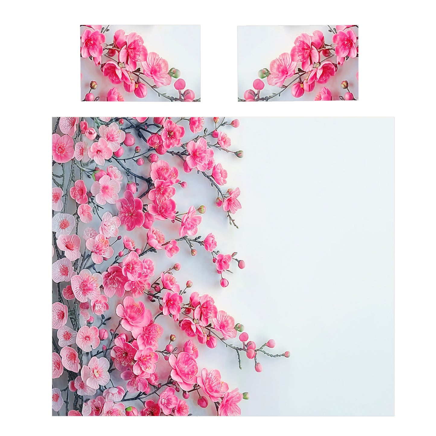 Pink Blossoms Duvet Cover Set