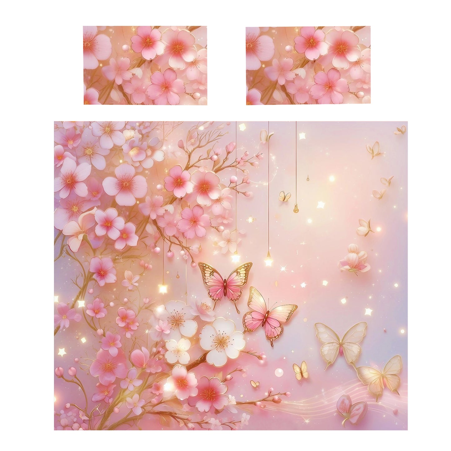 Pink Butterfly Harmony Duvet Cover Set