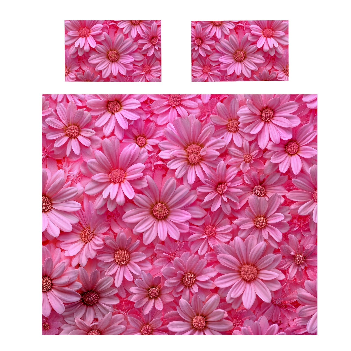 Pink Daisies Duvet Cover Set