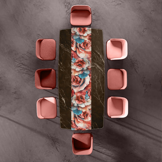 Pink Floral Bloom Table Runner by Mark van Vuuren