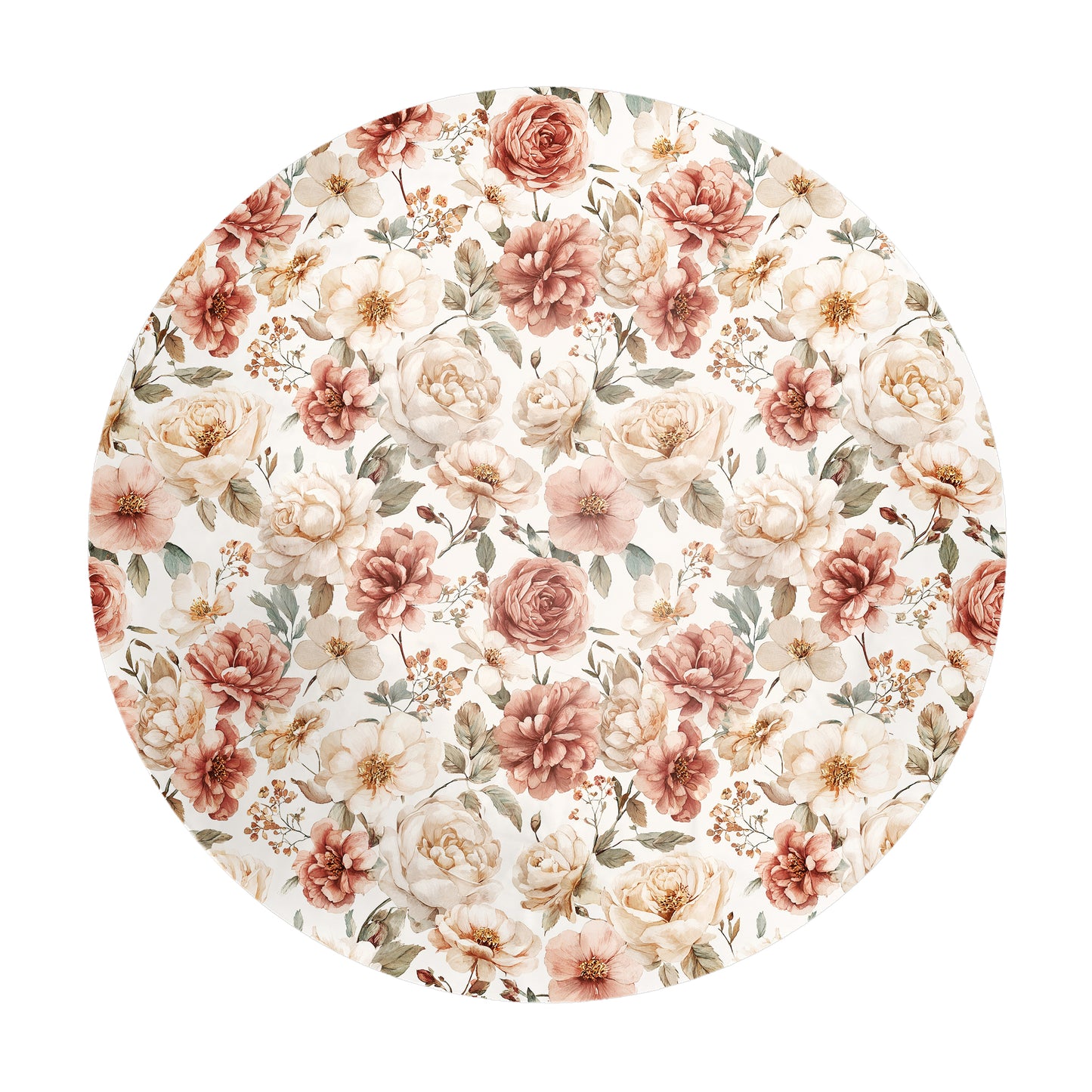 Pink Floral Round Tablecloth by Mark van Vuuren