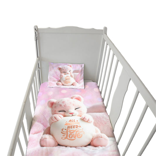 Pink Leopard Cub Cot Set