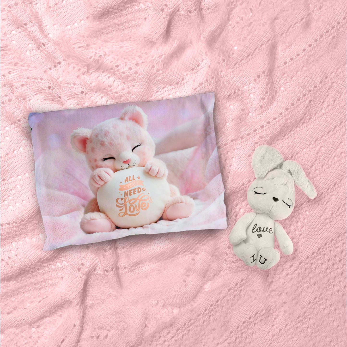 Pink Leopard Cub Cot Set