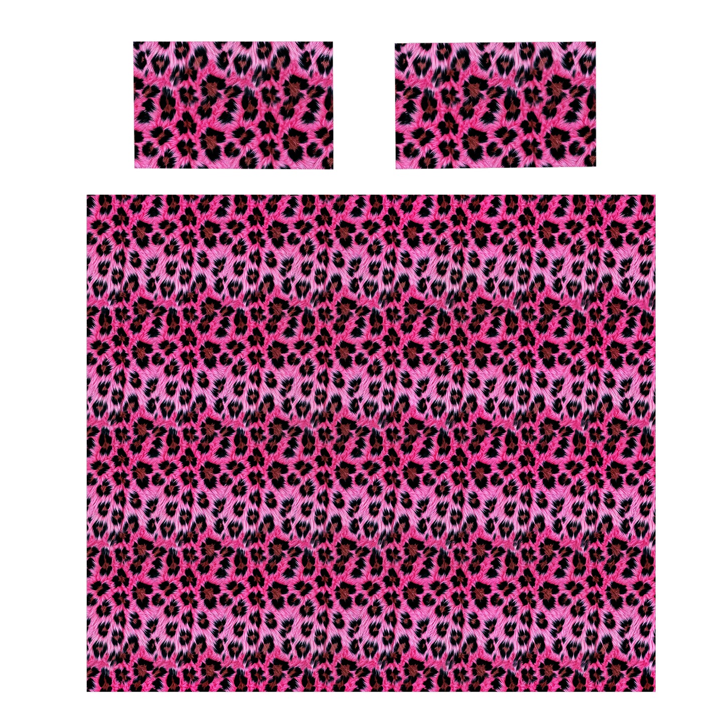 Pink Leopard Fur Duvet Cover Set