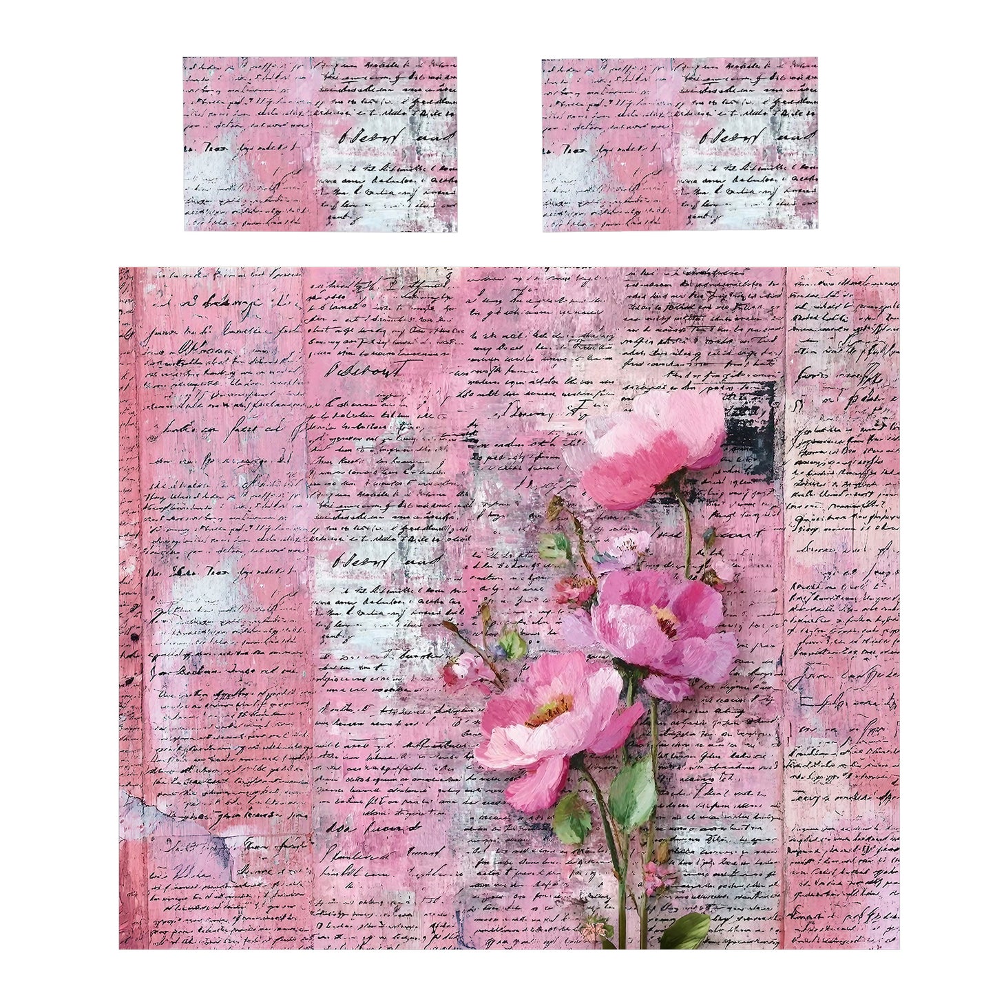 Pink Letter Duvet Cover Set